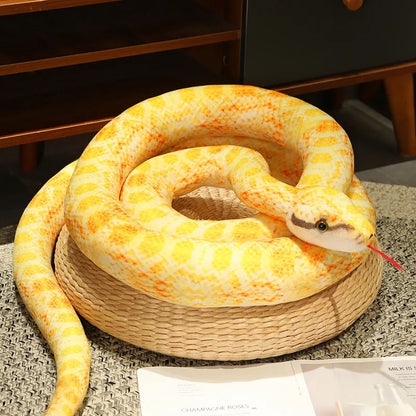 110-300cm Cute Snake Plush Toy Realistic Python Boa Cobra Soft Stuffed Animal Snake Halloween Decoration Boyfriend Birthday Gift