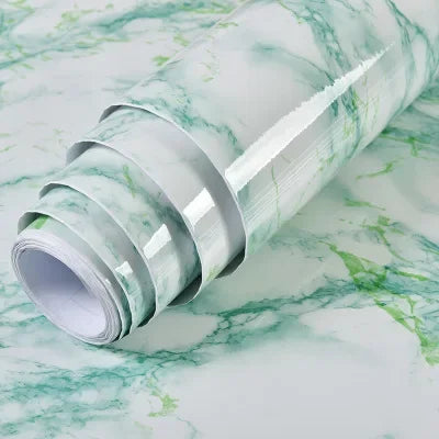 Marble Pattern Kitchen Oil Stickers Self Adhesive Waterproof Cabinet Stove Countertop Desktop Bathroom Renovation Wallpaper Home