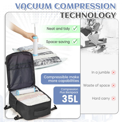 Clothing Storage Bag Personal item storage Backpack Ryanair Backpack 40x30x20 Cabin Bag, Vacuum Storage Bag With Manual Pump