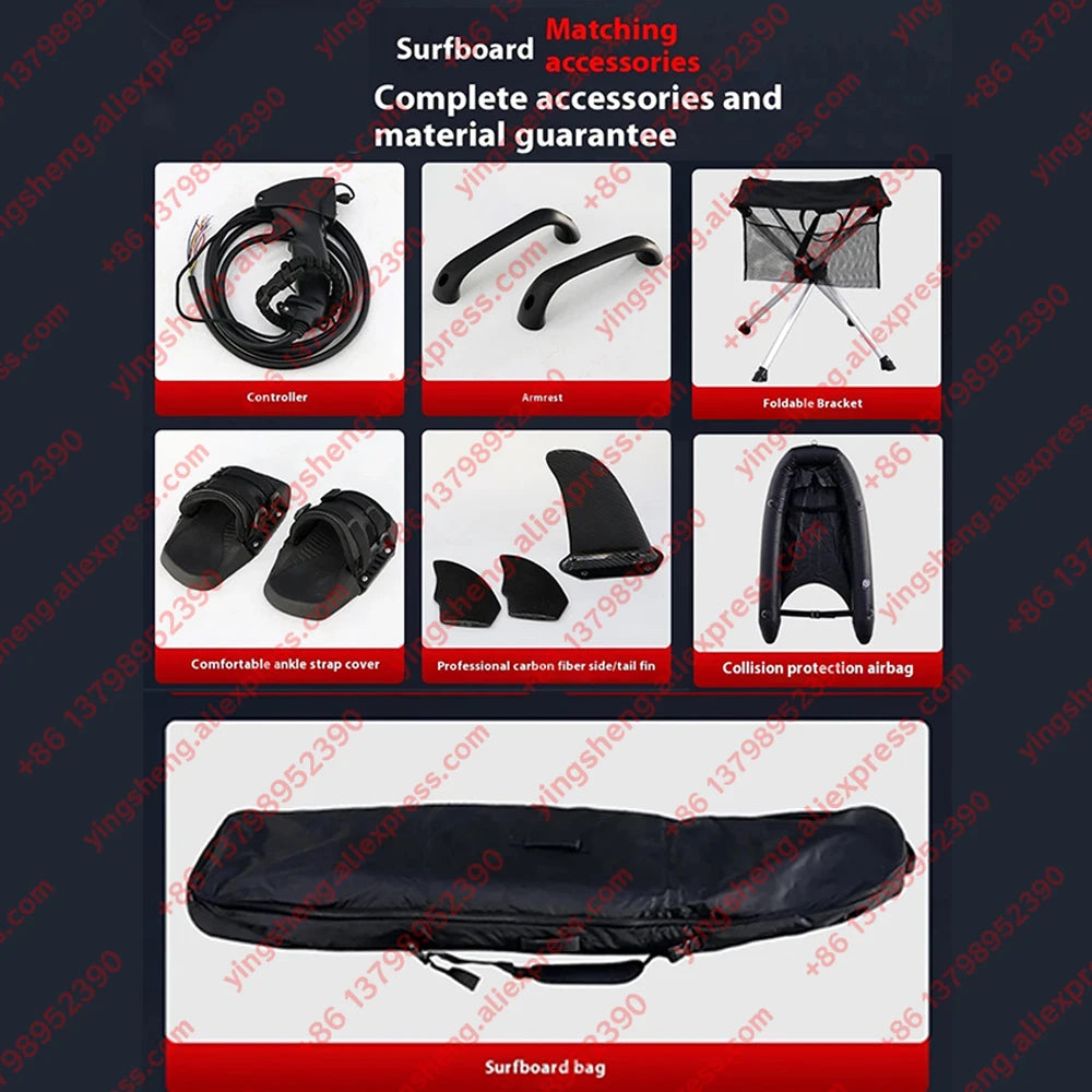 Carbon Fibre Powered Water Float Board Electric Surfboard Special Skateboard Electric Surfboard 15 KW Professional Carbon Fibre