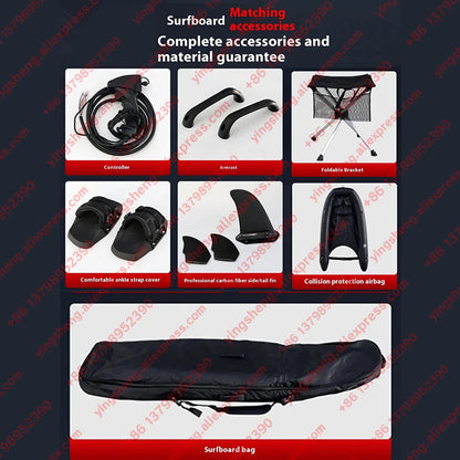 Carbon Fibre Powered Water Float Board Electric Surfboard Special Skateboard Electric Surfboard 15 KW Professional Carbon Fibre