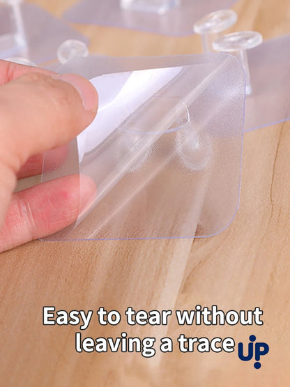 20PCS Hook Power Plug Bracket Tidy Hanging Rack PVC Wall Hook Strong Adhesion Seamless Transparent Waterproof Kitchen Bathroo
