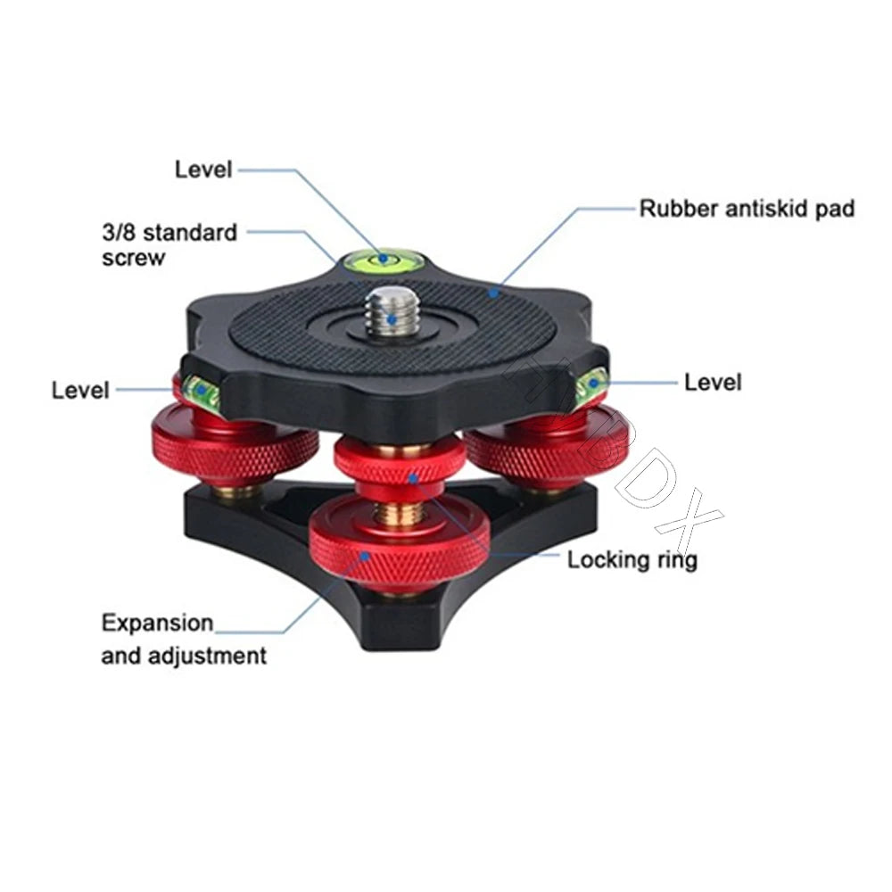Tripod Speedy Leveling Base Leveler Adjusting Base Panning Level Plate With Bubble Level For   DSLR Camera