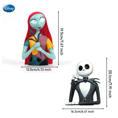 Disney The Nightmare Before Christmas Jack Sally Piggy Bank Collectible Figure Money Box Desktop Ornament Home Decor Gift