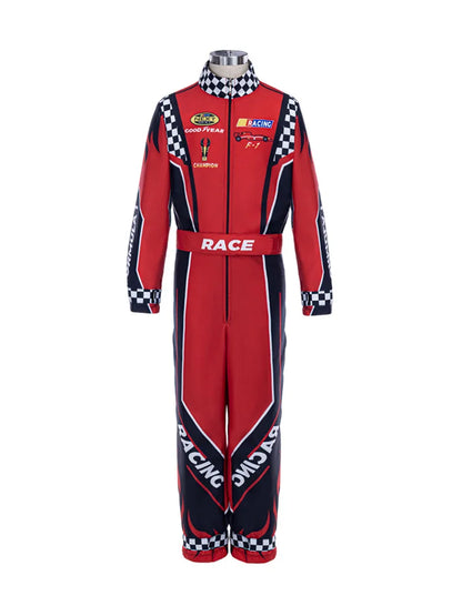 Children's Racing Role-Playing Costume Cosplay Jumpsuit with Belt Set for Boys and Girls Racing Themed Performance Costumes