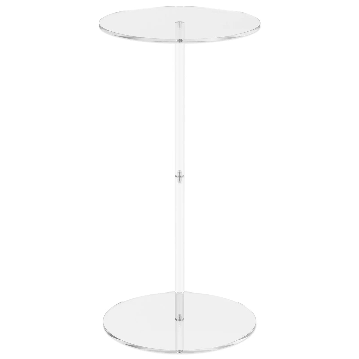 Acrylic Transparent Tea Table Drink Side Table Space Saving Small Round End Table Easy Assembly for Living Room Bedroom Office