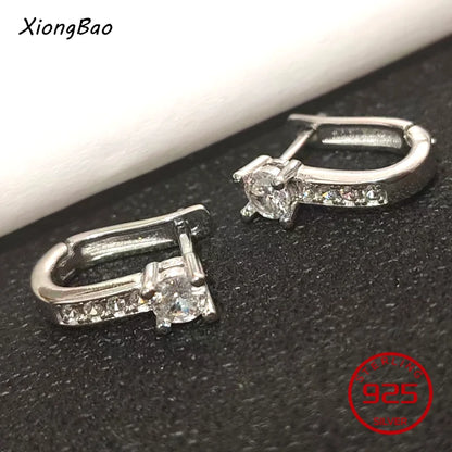 925 Sterling Silver Geometry Asymmetric Earring for Women Girl Simple Office Jewelry Gift Dropshipping