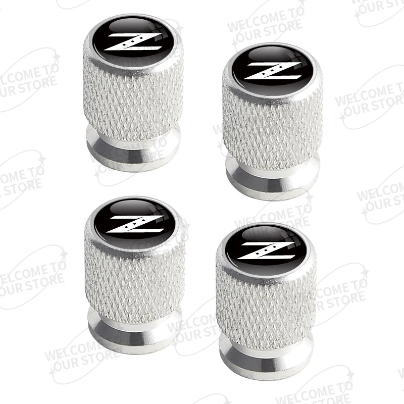 Aluminum For Fairlady Z Z33 Z34 370Z 350Z 300ZX GTS Skyline GTR Logo 4pcs Car Decor Wheel Tire Valve Caps Stem Cover Accessories