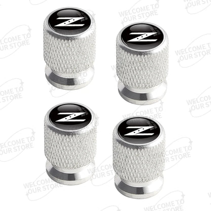 Aluminum For Fairlady Z Z33 Z34 370Z 350Z 300ZX GTS Skyline GTR Logo 4pcs Car Decor Wheel Tire Valve Caps Stem Cover Accessories