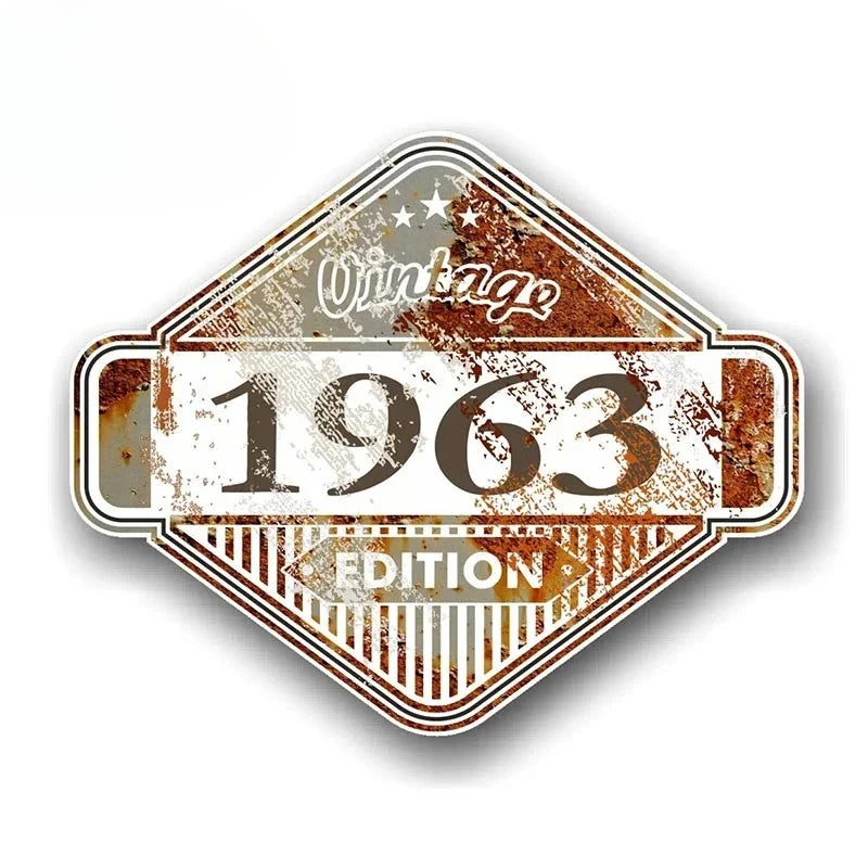 Custom Rusty Patina Aged Vinyl Sticker EARLFAMILY Vintage Car Decal for Window Bumper
