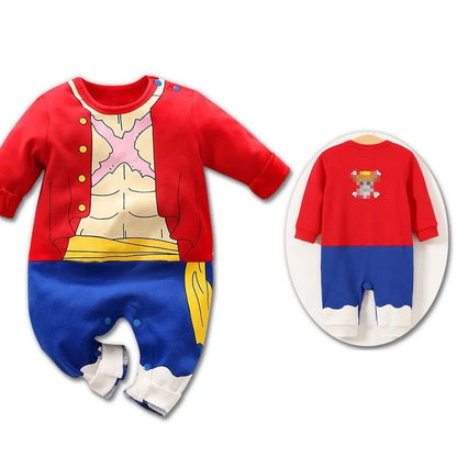 0-18 Months Anime Baby Rompers Newborn Cosplay Costume Infant Akatsuki Nezuko Tanjirou Cotton Clothes Boys Girls Kids Outfit