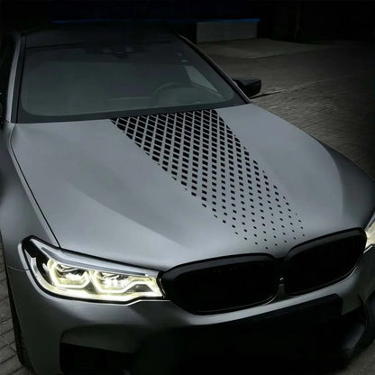 Diamond Rhombus Mesh Engine Hood Sticker Universal Car Hood Decal Self‑Adhesive Waterproof Cool Auto Exterior Tuning Accessory