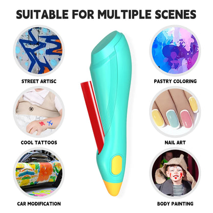 Electric Watercolor Spray Pen Children's Hand-painted Color Paintbrush Washable 12 Color Spray Pen Children's Christmas Gift Set