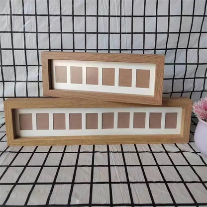 Wooden Baby Growth Photo Album Frame 2 Inch 6 /10 Holes Mini Picture Frames Creative Durable Memorial Photo Frame