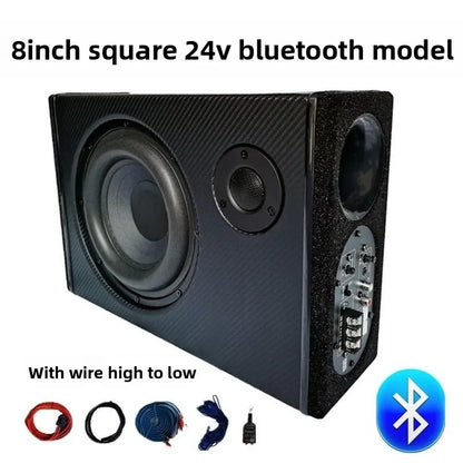 Good Car Subwoofer Audio 8-inch 12V24V Car Subwoofer Square Ultra-thin 220V Home Bluetooth Audio, with Installation Cable
