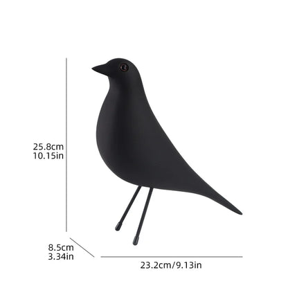 Nordic Style Bird Resin Statue, Modern Minimalist Sculpture Decorative Ornament for Bedroom Living Room Study Office