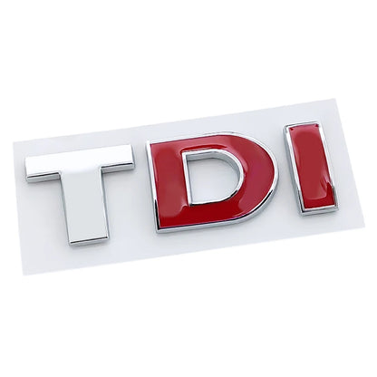 3D ABS Black Red Logo TDI Emblem Letters Decal Car Rear Trunk Badge TDI Sticker for VW Accessories