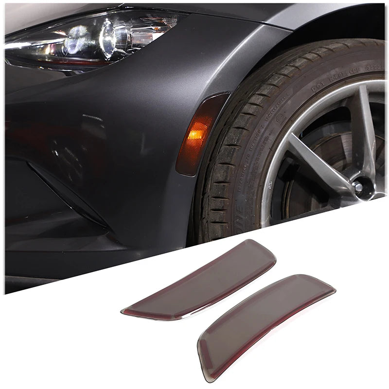 For Mazda MX-5 ND 2016-2026 Blackened Car Front Rear Fog Lights Turn Signal Light Cover  Trim Exterior Accessories