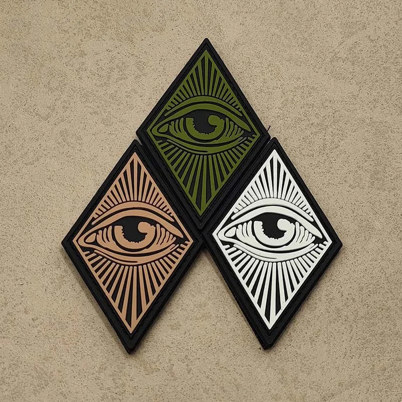 PVC Rhombus Panoramic Eye Patches,Cat Tiger Eyes,Evil Eye Embroidered Clothes Applique, Tactical Patch Gear Noctilucent Badge