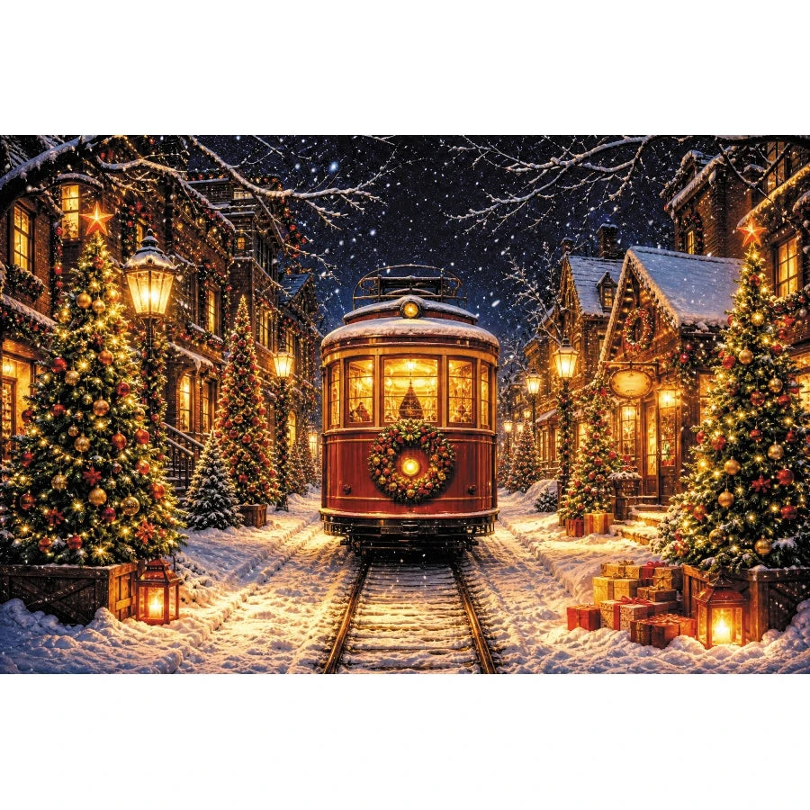 Winter Christmas Red Screen Snowman Christmas Tree Theme Banner Backdrop, Christmas Party, Home Decoration Photography Backdrop