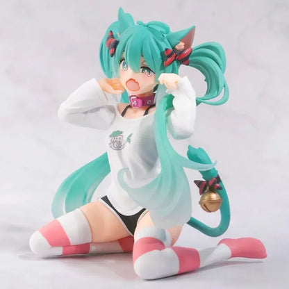 Hot sale 11cm Desktop Cute Hatsune Miku Kwaii Style Anime Figure Toys PVC Model Collector Doll Birthday Gift