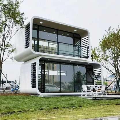 Custom Mobile Working House Space Capsule Home Office Pod Two Floor Apple Cabin House 2 Storey