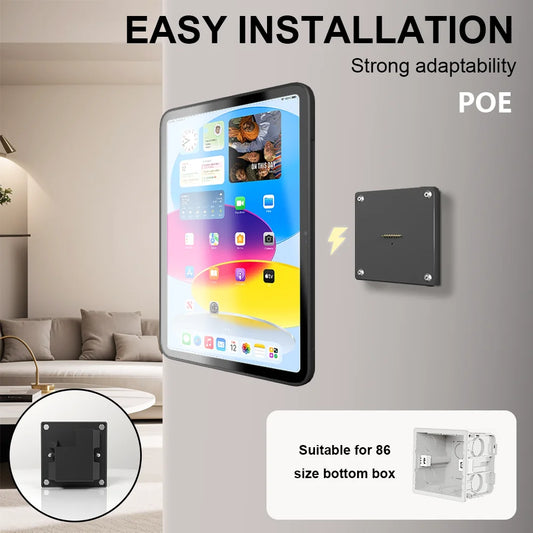 Zilvex POE Magnetic Wall Mount Charger for iPad Pro/Air/Mini 8.3-11-13in Base + Case Kit Smart Home Tablet stand POE Powered