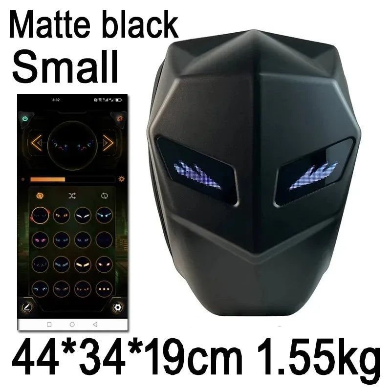 Motorcycle backpack with LED eyes men carbon fibre hard shell waterproof knight helmet bag riding motorcycle backpack luminous