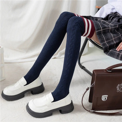 1 3 5 Pairs of Cozy Thermal Over the Knee Knit Socks for Women Warm and Stylish Winter Socks with Thickened Material
