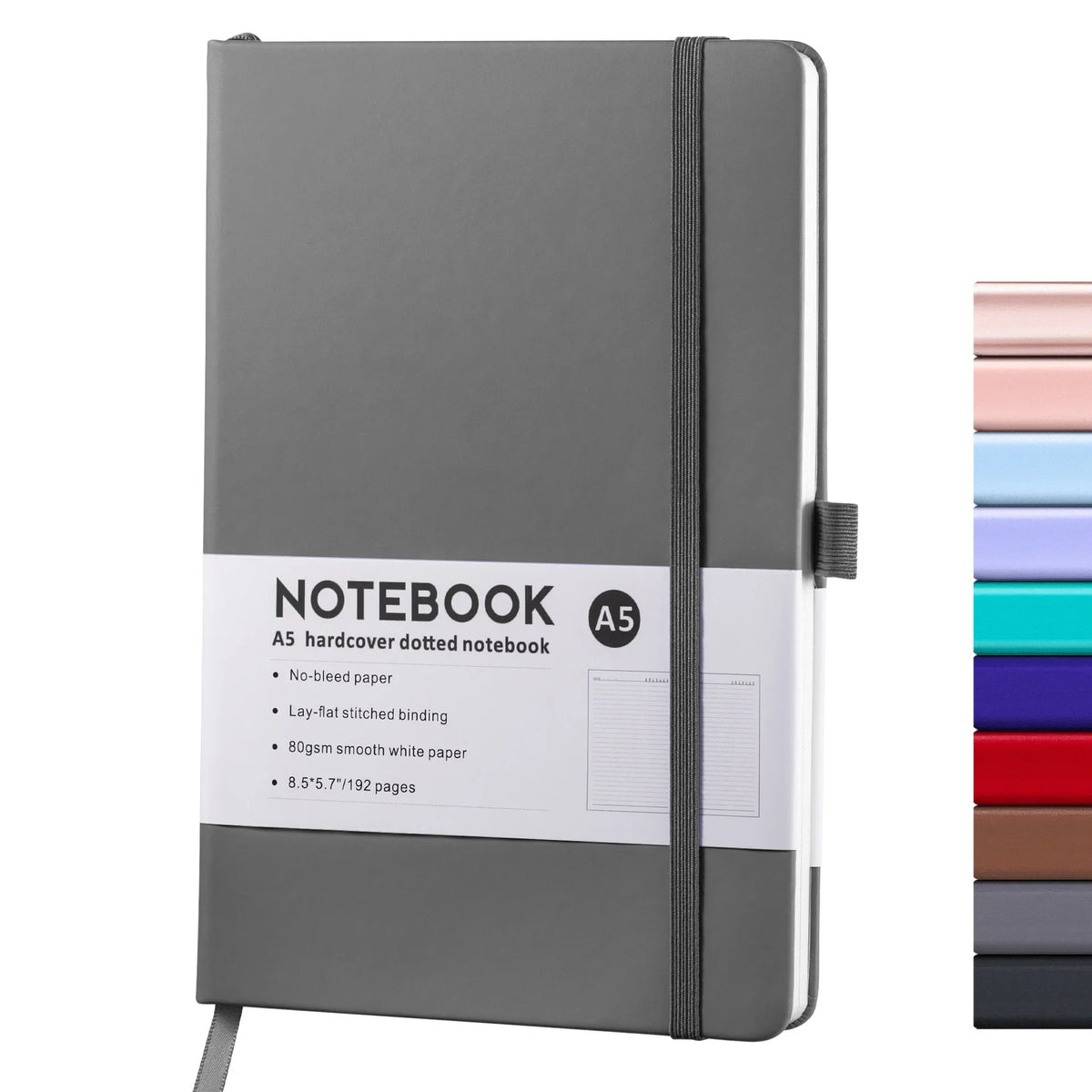 Hardcover A5/A6 Notebook with Elastic Band | PU Leather Journal Notebook for Office, School & Daily Note Taking
