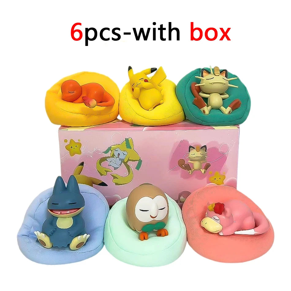 Anime Pokémon Blind Box Model Figure 1-12 Pcs Pikachu Sleep Series Interior Hand Sleeping Position Toys Gift for Sfriends
