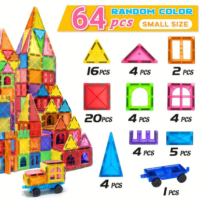 Magnetic building block toys, magnetic blocks, medium size stacked building and puzzle toys, creative and lively magnetic toys