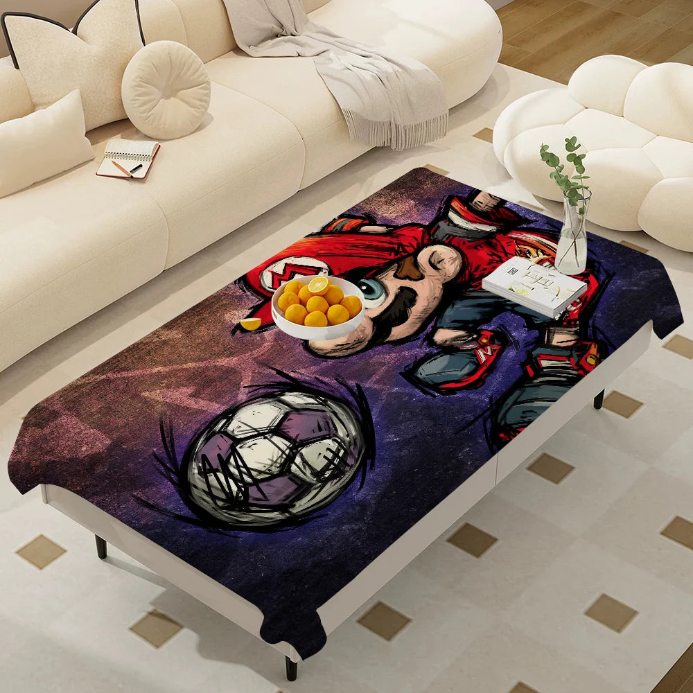 Hot Super Cool M-Mario Game Bros Waterproof Rectangle Tablecloth Fiesta Home Decor Dining Room Decor Reusable Party Supplies