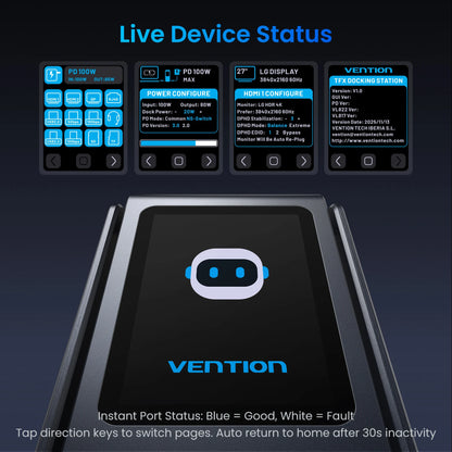 Vention 13 in 1 USB C 8K@30Hz MST Docking Station Smart Screen USB 3.2 10Gbps Adapter Hub for Windows MacBook Pro HP Dell Laptop