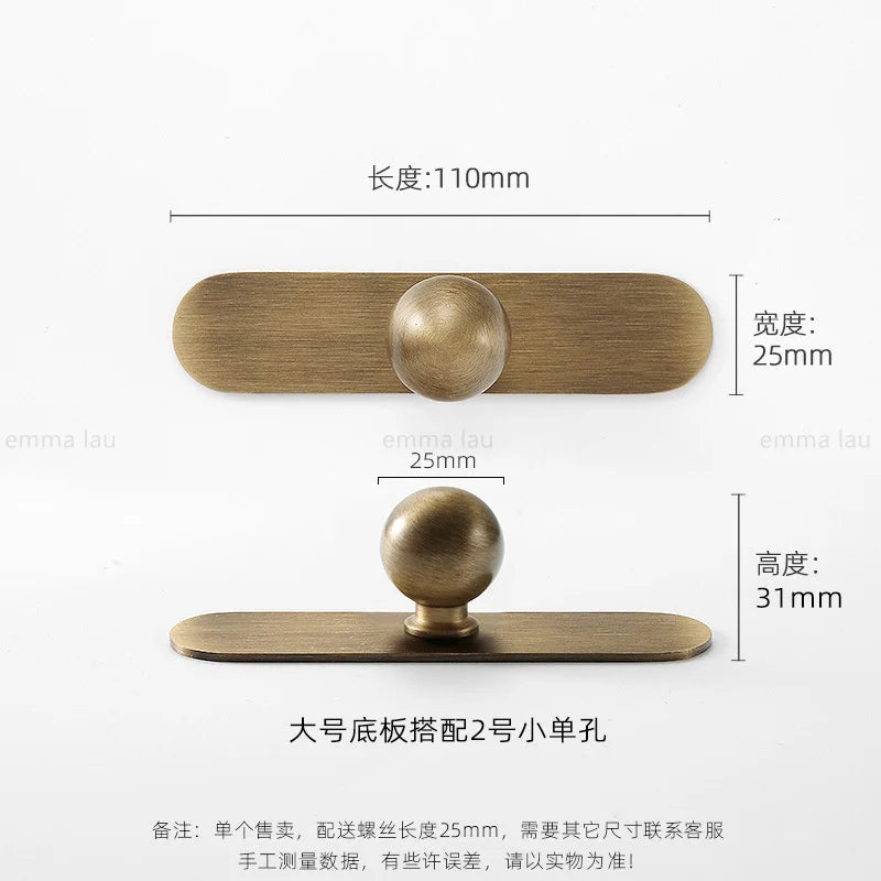 Light Luxury Brass Furniture Handles Retro Long Strip Cabinet Handles Round Door Drawer Knobs Kitchen Wardrobe Cupboard Pulls