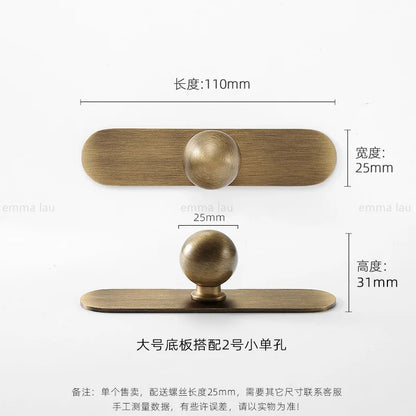 Light Luxury Brass Furniture Handles Retro Long Strip Cabinet Handles Round Door Drawer Knobs Kitchen Wardrobe Cupboard Pulls