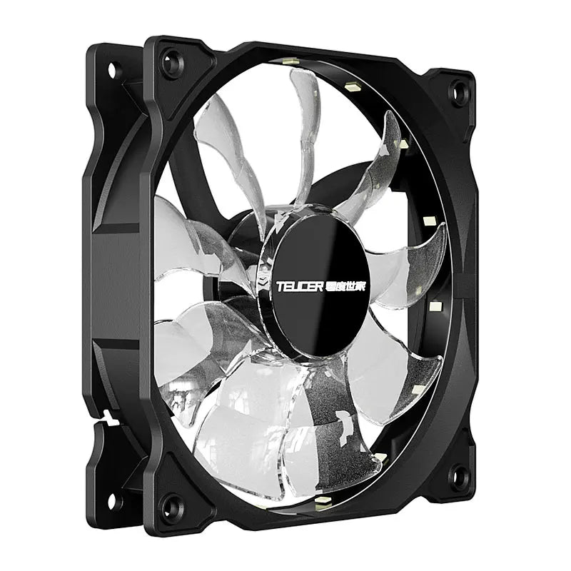 TEUCER 120mm Cooling Fan RGB Vortex Light Effects 12V Big 4Pin Cascadable Hydraulic Bearing Quiet PC Case Fan