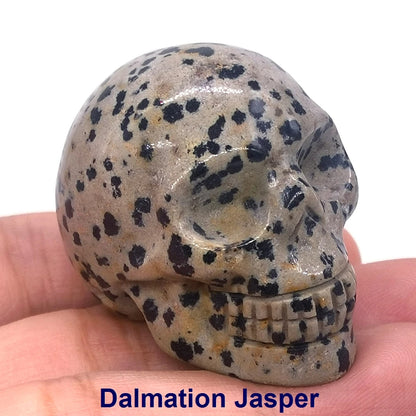 Wholesale 1.5" Natural Stones Crystal Skull Statue Amethyst Quartz Tiger Eye Carved Ore Mineral Crystals Figurine Home Decor