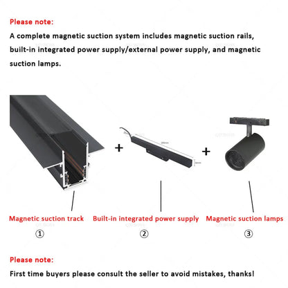 Magnetic Track LED Light Fixtures Flexible Ceiling Spotlight Rail Strip Magnet System For Indoor Modern Home Living Room Kitchen