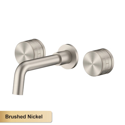 Luxury Black Bathroom Concealed Faucet Wall-Mounted Design, Double Handle, 3-Hole Cold and Hot Dual-Control Brass Basin Tap
