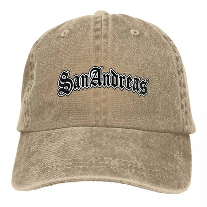 Classic GTA San Andreas Logo Baseball Cap Unisex Style Distressed Denim Sun Cap Outdoor Running Golf Adjustable Caps Hat