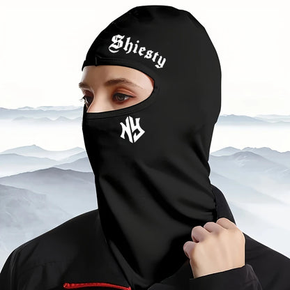 1/2/3/4pcs Simple Shiesty Print Balaclava Mask Hat, UV Protection Headgear For Outdoor Sports Cycling And Skiing