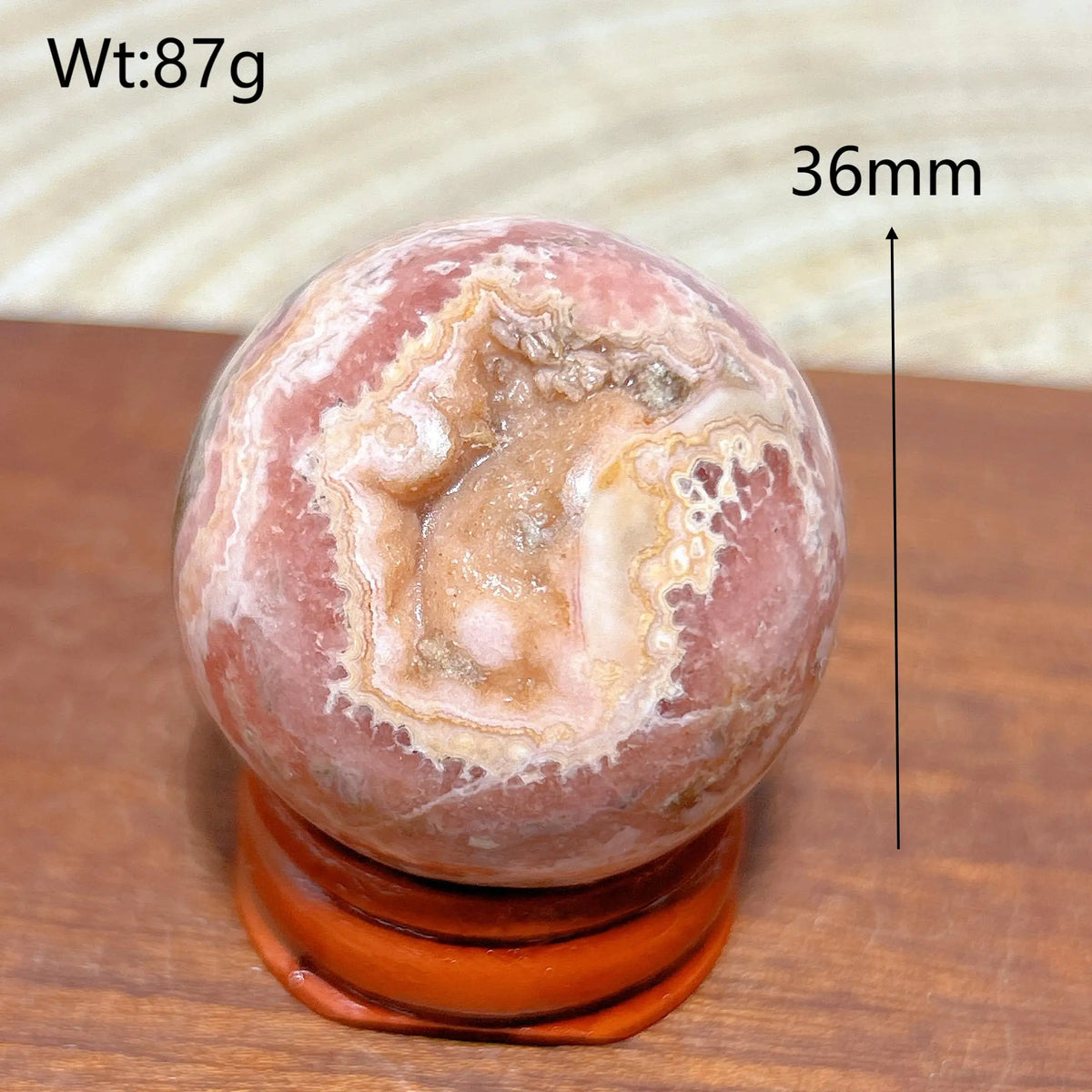 High Quality Natural Crystals Argentina Rhodochrosite Druzy Sphere Healing Gemstones Home Decorations Room Decor Jewelry Gift