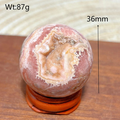 High Quality Natural Crystals Argentina Rhodochrosite Druzy Sphere Healing Gemstones Home Decorations Room Decor Jewelry Gift