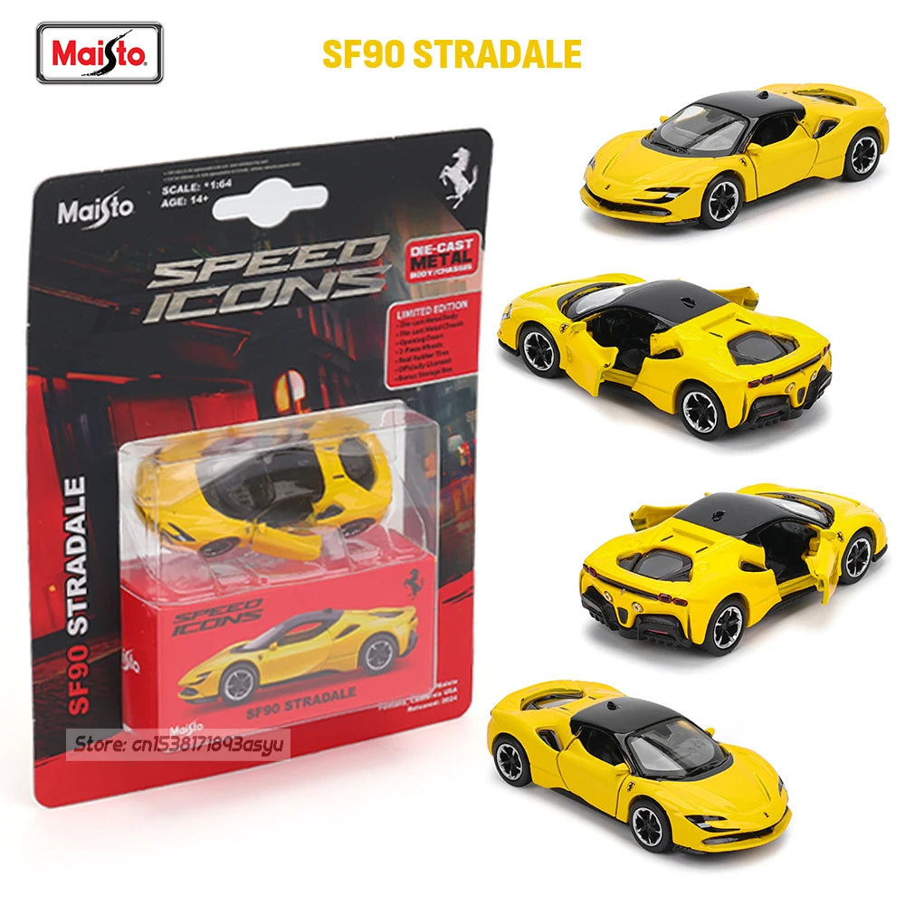Maisto 1:64 Ferrari 812 Superfast SF90 SP1 Lamborghini 37 Chassis full alloy die-casting car model collection gift toys