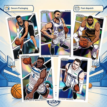 DIY Homemade NBA Basketball collection card Stephen Curry LeBron James Anthony Edwards Luka Doncic Manga series