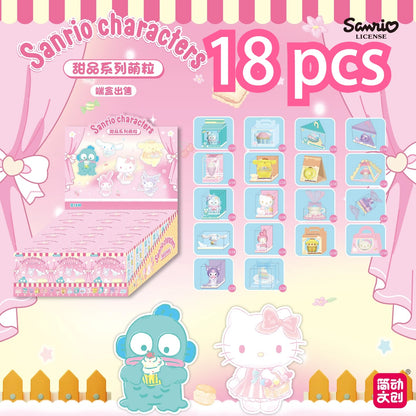 Sanrio Characters Kawaii Mini Figures Dessert Cake Puff Cookie Blind Box Toys Collection Desk Ornaments Birthday Gifts
