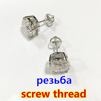 Premium 0.5-2ct Moissanite Diamond Stud Earrings for Women Orginal 925 Sterling Silver Screw Back Women Moissanite Earring 2026