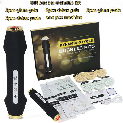 Facial Oxygen Bubble Machine Ultrasonic Cleanser LED Massage Skin Rejuvenation Hydrating Brightening Device