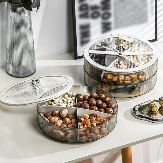 Rotating Snack Serving Tray Appetizer Dish Multipurpose Nut and Candy Serving Dish Snack Container for Candy Cakes Snacks